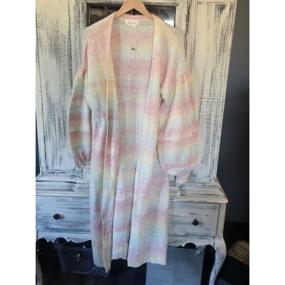 Anthropologie Cozy Ombre Stripe Duster Sweater-New One Size - Picture 5 of 5